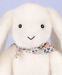 DOUDOU ET COMPAGNIE - pluszowy królik Lapin Fleurette, 25 cm, biały