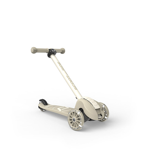 SCOOTANDRIDE - Highwaykick 3S - hulajnoga z systemem sterowania 2w1 i kółkami LED składana 3+, ash