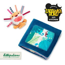 LILLIPUTIENS - Książeczka z mini-pacynką wielofunkcyjna Lew Jack 9 m +