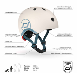 SCOOTANDRIDE - Kask XXS-S dla dzieci 1-5 lat Ash