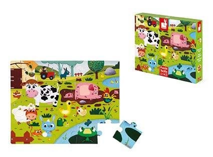 Janod - Puzzle sensoryczne 20 elementów Farma