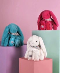 DOUDOU ET COMPAGNIE - pluszowy królik Lapin Fleurette, 35 cm, fuksja