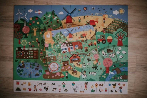 Janod - Puzzle obserwacyjne w walizce Farma 24 elementy 3+