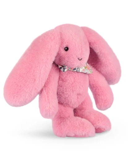 DOUDOU ET COMPAGNIE - pluszowy królik Lapin Fleurette, 25 cm, różowy grenadine
