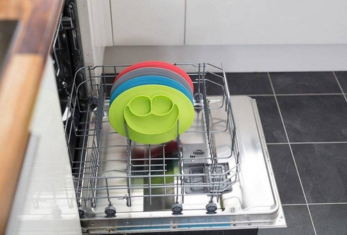 EZPZ - Silikonowy talerzyk z podkładką mały 2w1 Mini Mat niebieski