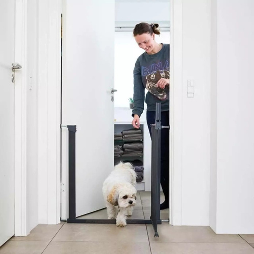 DogSpace - Lassie – rozporowa bramka dla psa, czarna (73.5-79.6cm)