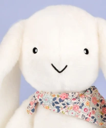 DOUDOU ET COMPAGNIE - pluszowy królik Lapin Fleurette, 50 cm, biały