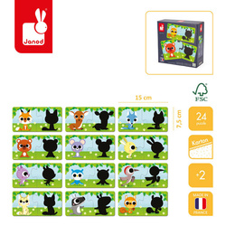 Janod - Pierwsze puzzle do pary Zwierzęta i ich dzieci 24 elementy 2+