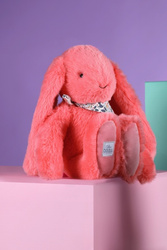 DOUDOU ET COMPAGNIE - pluszowy królik Lapin Fleurette, 35 cm, koral