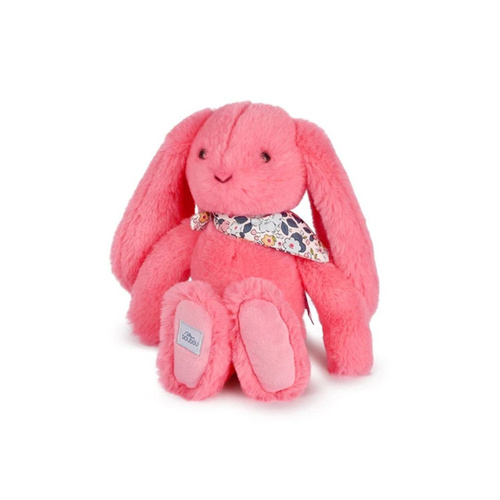 DOUDOU ET COMPAGNIE - pluszowy królik Lapin Fleurette, 25 cm, koral