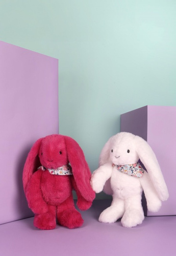 DOUDOU ET COMPAGNIE - pluszowy królik Lapin Fleurette, 35 cm, biały
