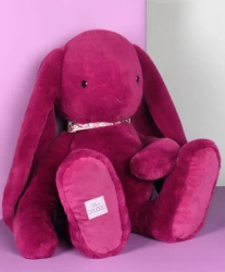 DOUDOU ET COMPAGNIE - pluszowy królik Lapin Fleurette, 70 cm, śliwka