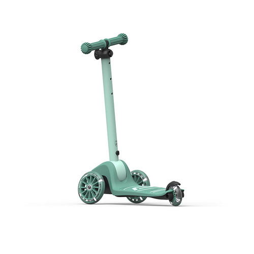 SCOOTANDRIDE - Highwaykick 3S - hulajnoga z systemem sterowania 2w1 i kółkami LED składana 3+, forest