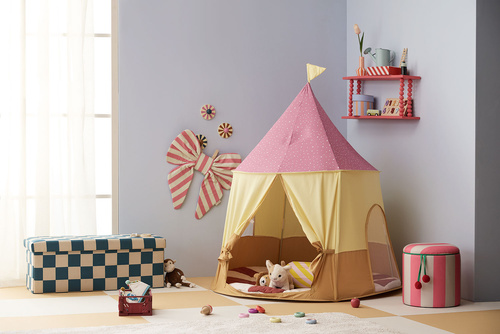 Kid's Concept - Pufa ze schowkiem w szachownicę - 80 cm, check teal