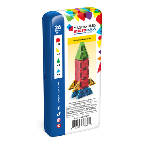 MAGNA-TILES - klocki magnetyczne Travel microMAGS 26 el.