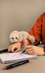 HISTOIRE D'OURS - pluszowa bransoletka slap leniwiec Podcoll, beżowy