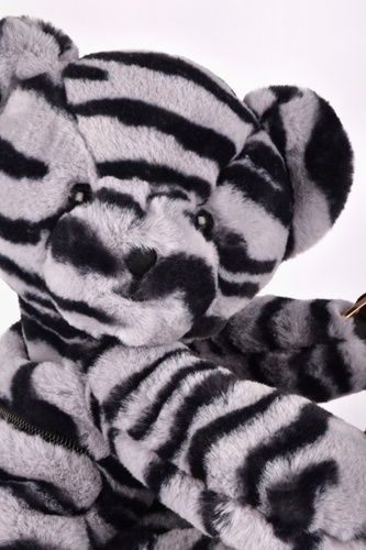 DOUDOU ET COMPAGNIE - pluszowa torba na ramię miś w zebrę, czarno-biały zebra