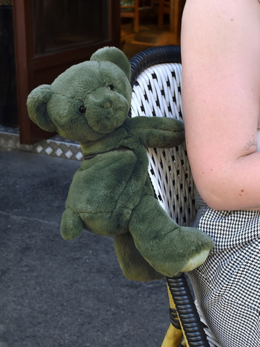 DOUDOU ET COMPAGNIE - pluszowa torba na ramię miś, khaki
