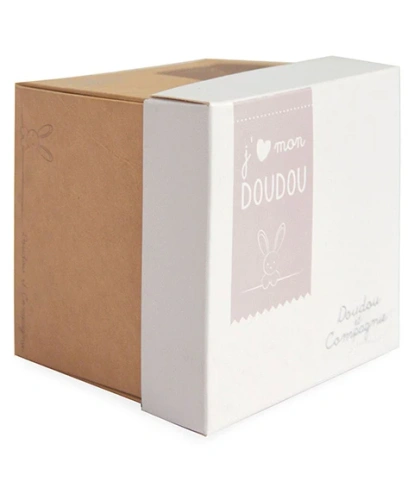 DOUDOU ET COMPAGNIE - przytulanka miś z kocykiem, beżowy