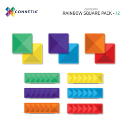 CONNETIX - Klocki magnetyczne Rainbow Square Pack - 42 el.