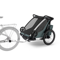 Przyczepka rowerowa dla dziecka, podwójna - Thule Chariot Cross 2 G3 - Dark Slate