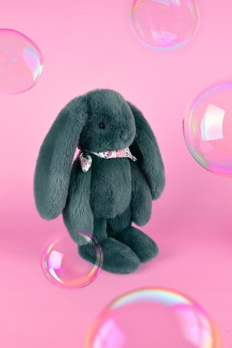 DOUDOU ET COMPAGNIE - pluszowy królik Lapin Fleurette, 35 cm, zielony eukaliptusowy