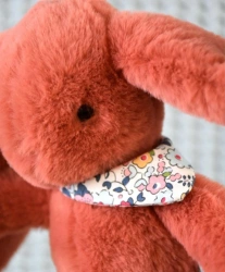 DOUDOU ET COMPAGNIE - pluszowy królik Lapin Fleurette, 25 cm, terakota