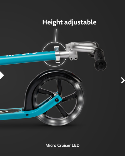 MICRO - hulajnoga dwukołowa dla dzieci Cruiser LED, blue
