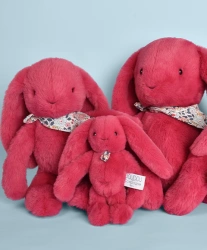 DOUDOU ET COMPAGNIE - pluszowy królik Lapin Fleurette, 50 cm, fuksja