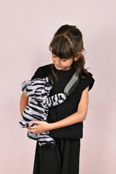DOUDOU ET COMPAGNIE - pluszowa torba na ramię miś w zebrę, czarno-biały zebra