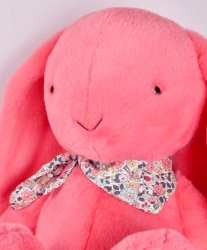 DOUDOU ET COMPAGNIE - pluszowy królik Lapin Fleurette, 70 cm, koral