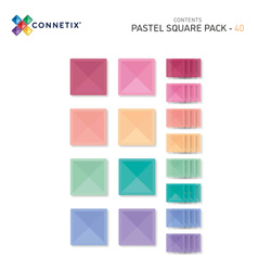 CONNETIX - Klocki magnetyczne Pastel Square Pack - 40 el.