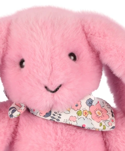 DOUDOU ET COMPAGNIE - pluszowy królik Lapin Fleurette, 25 cm, różowy grenadine