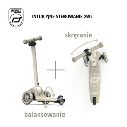 SCOOTANDRIDE - Highwaykick 3S - hulajnoga z systemem sterowania 2w1 i kółkami LED składana 3+, ash
