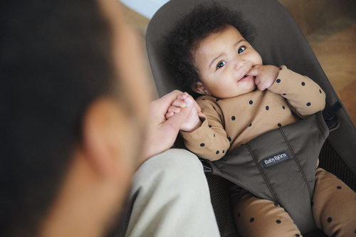 BABYBJORN - leżaczek BLISS WOVEN/JERSEY Tri Fabric, Ciemny Szary
