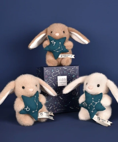 DOUDOU ET COMPAGNIE - pluszowy królik ze znakiem zodiaku DOUDOU ASTRO, 12 cm, wodnik