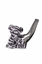 DOUDOU ET COMPAGNIE - pluszowa torba na ramię miś w zebrę, czarno-biały zebra
