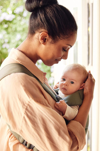BABYBJORN MINI Woven – nosidełko, Ciemnozielone